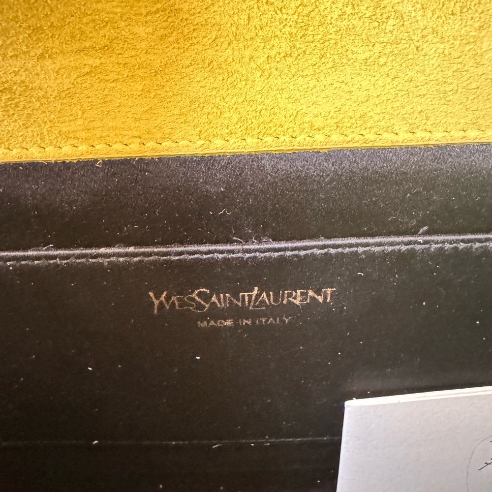 Saint Laurent YSL Patent Leather Clutch | Yellow | Italy | Authentic - Picture 6 of 8